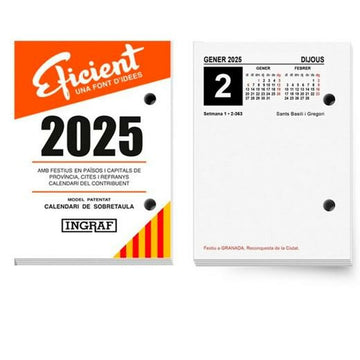 Desktop Calendar Ingraf 8,2 x 11,6 cm 2025 Catalan