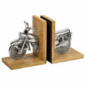 Bookend Alexandra House Living Aluminium Mango wood Motorbike 10 x 17 x 30 cm