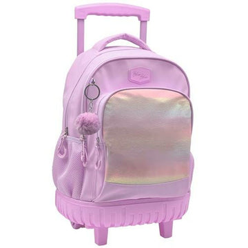 School Rucksack with Wheels Blin-Blin Pink 43 x 34 x 24 cm Rainbow