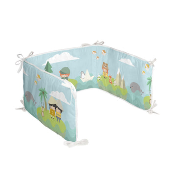 Cot protector HappyFriday Happynois World map Multicolour 210 x 40 cm