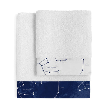 Towel set HappyFriday Blanc Cosmos Multicolour 2 Pieces