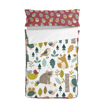 Quilt Cover without Filling HappyFriday Moshi Moshi Harvestwood Multicolour 105 x 200 cm