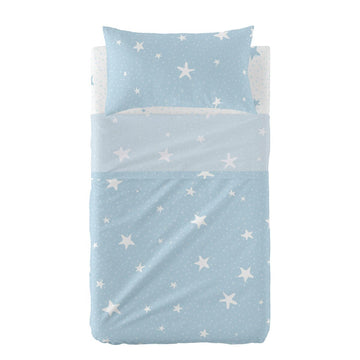 Bedding set HappyFriday Basic Kids Little star Blue Baby Crib 2 Pieces