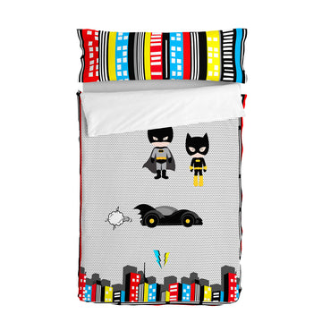 Quilt Cover without Filling HappyFriday Mr Fox Bat Multicolour 90 x 200 cm