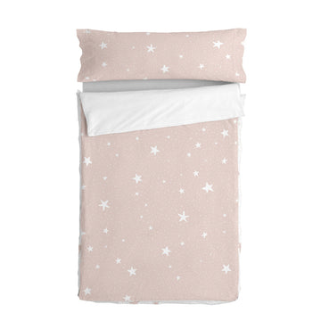 Quilt Cover without Filling HappyFriday Basic Kids Little star Pink 90 x 200 cm