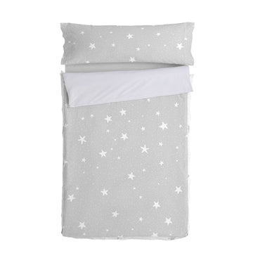 Quilted Zipper Bedding HappyFriday Basic Little Star Grey 105 x 200 cm