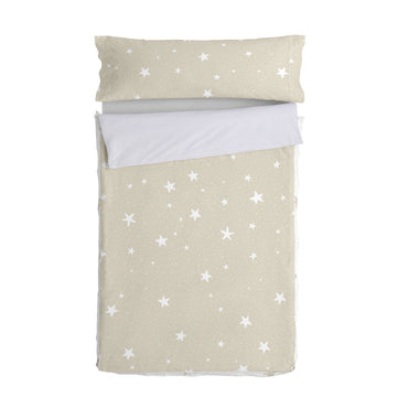 Quilted Zipper Bedding HappyFriday Basic Little Star Beige 105 x 200 cm