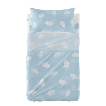 Bedding set HappyFriday Basic Kids Clouds Blue Baby Crib 2 Pieces