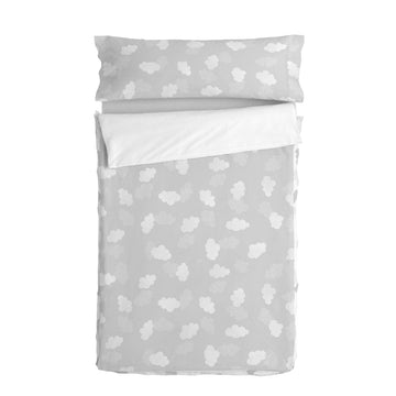 Quilted Zipper Bedding HappyFriday Basic Clouds Grey 105 x 200 cm