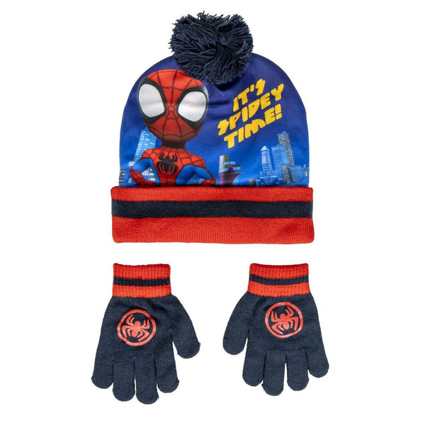 Hat & Gloves Spidey Light Blue