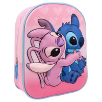 3D School Bag Stitch Pink 25 x 31 x 10 cm