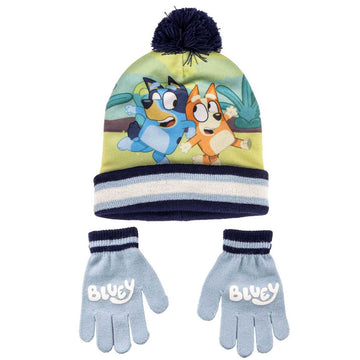 Hat & Gloves Bluey Blue