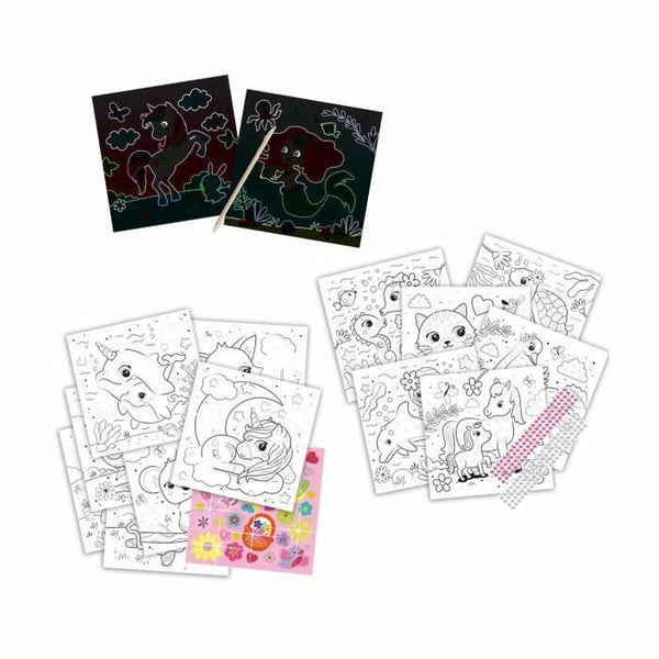 Pictures to colour in SES Creative Activity Colouring Book Set of stickers Notebook 3-in-1
