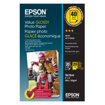 Glossy Photo Paper Epson C13S400044 10 x 15 cm 20 Pieces (1 Unit)