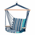 Swing Blue Wood Cotton With armrests Striped 53 x 100 cm
