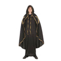 Cloak Costume for Adults M/L Black Golden