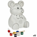 Paint Your Own Money Box Mouse Ceramic 14,7 x 20,8 x 16,3 cm (12 Units)