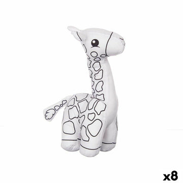 Colouring Plush White Black Cloth 17 x 22 x 9 cm Giraffe (8 Units)