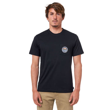 Men’s Short Sleeve T-Shirt Rip Curl Horizon Badge Black Men