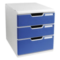 Organiser Exacompta Tablecloth 3 drawers Blue Grey