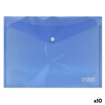 Document Holder Ingraf Plastic Blue Clasp A4 (10Units)