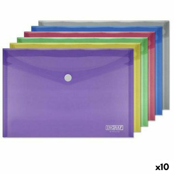 Document Holder Ingraf Plastic Multicolour Clasp A5 (10Units)