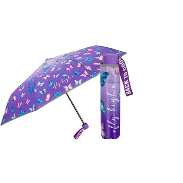 Foldable Umbrella Perletti Purple Ø 91 cm Children's Butterflies