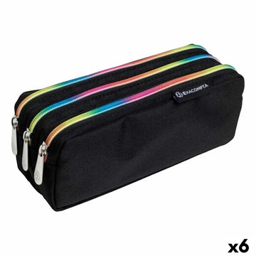 Triple Carry-all Exacompta Rainbow Black 22,5 x 8 x 10 cm (6 Units)