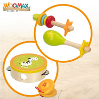 Set of toy musical instruments Woomax Wood 14,5 x 4,5 x 14,5 cm (4 Units)