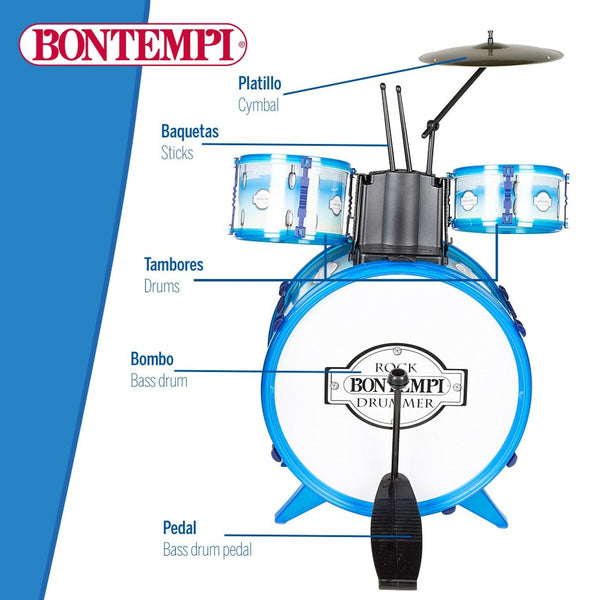 Drums Bontempi Blue Plastic 85 x 68 x 65 cm (9 Pieces) (2 Units)