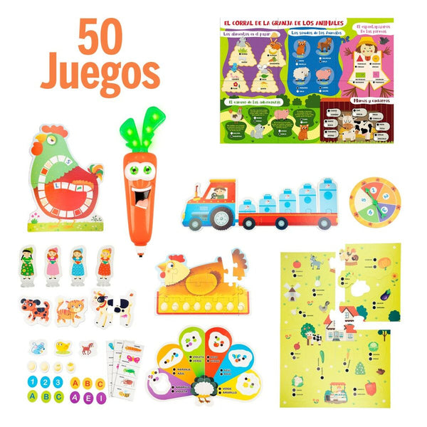 Educational Game Lisciani Carotina Baby 50 Juegos Electric 4,5 x 14,5 x 3,5 cm (6 Units)