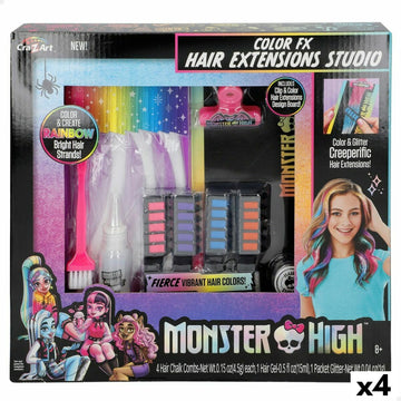 Hair Dressing Set Monster High Hair extensions (4 Units)