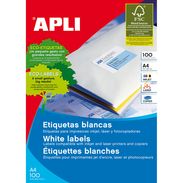 Adhesives/Labels Apli 01279 105 X 74 mm 100 Sheets