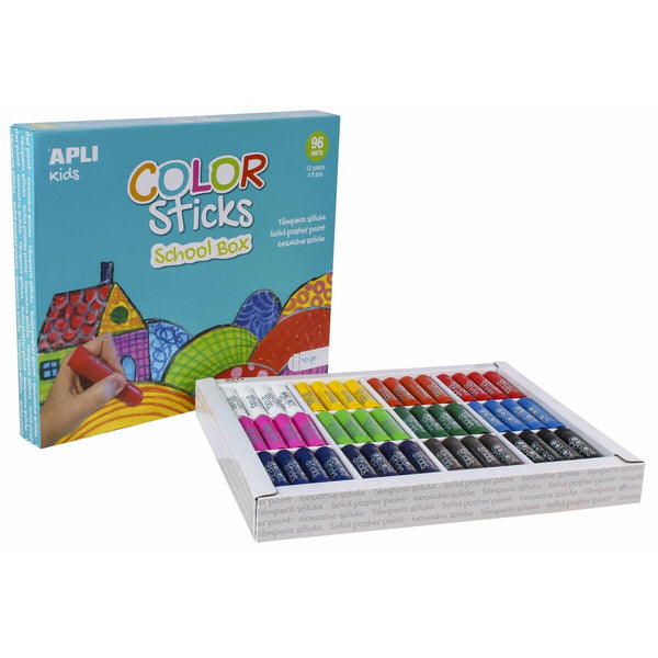 Solid tempera Apli 96 Pieces Multicolour Cardboard