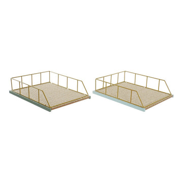 Tray DKD Home Decor Polypropylene (PP) MDF Wood (2 pcs)